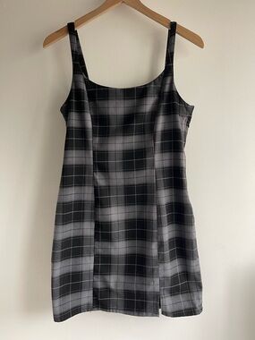 Divided Plaid Sleeveless Mini Dress Dark Academia Preppy Gothic Academia Size M